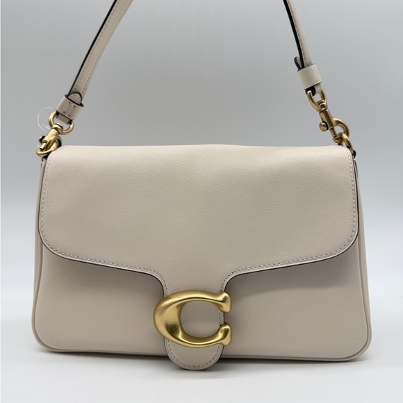COACH Soft Tabby genuine leather shoulder crossbody + Dust bag  CHALK WHITE - Picture 11 of 16